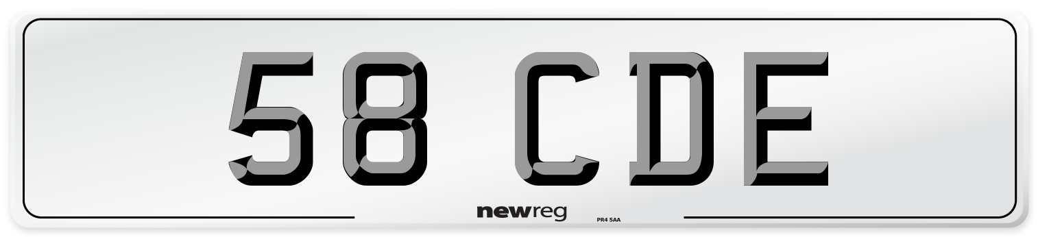 58 CDE Number Plate from New Reg